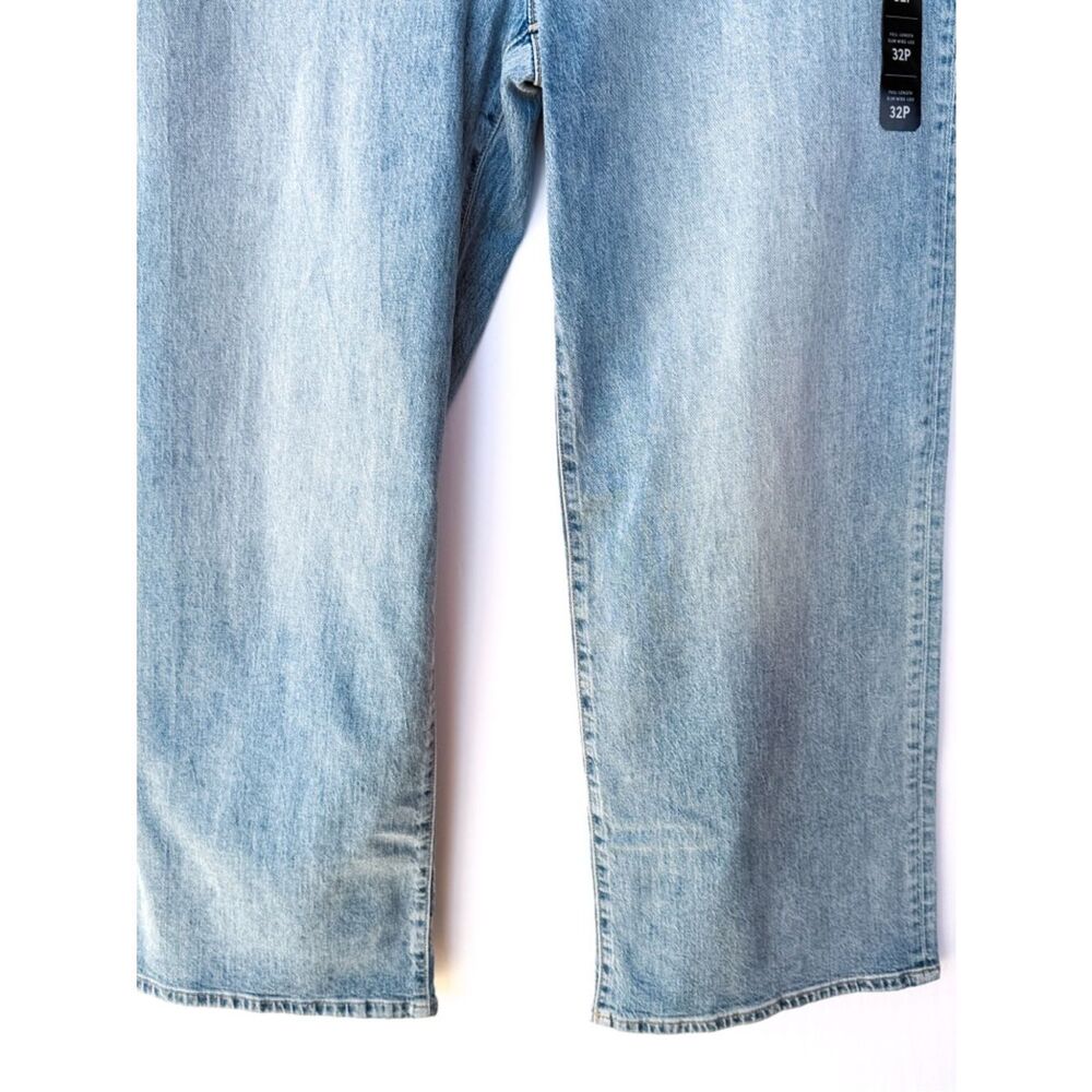 NWT J. Crew Factory Light Wash Slim Wide Leg Patch Pocket Denim Jeans 32P - Picture 7 of 10
